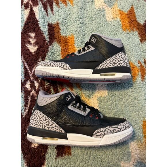 Nike Air Size 7Y Jordan 3 OG Bred 854261-001 Black Cement Youth DS New - Picture 3 of 6